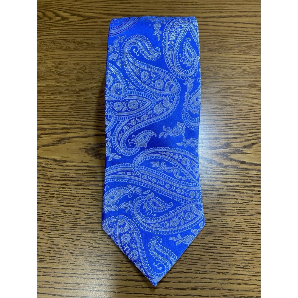 Michael Kors Men's Necktie Paisley Blue Career Wear Business 100% Silk Preppy